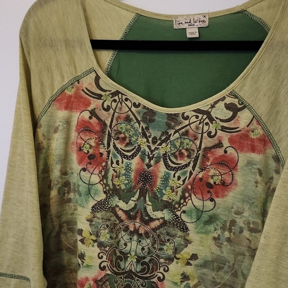 Live And Let Live Womens Blouse Size 1x - Picture 4 of 6